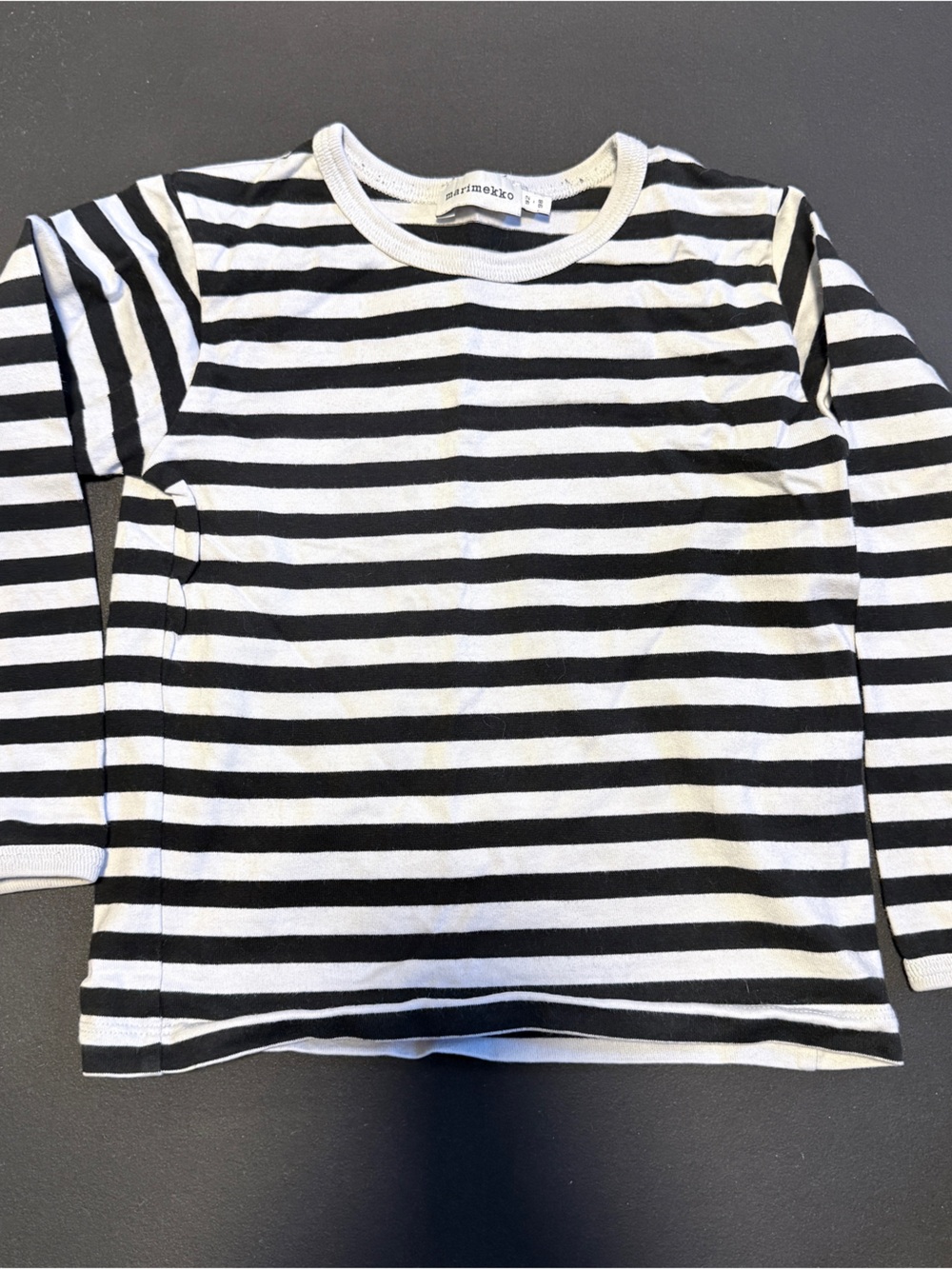 Marimekko Black & White Striped Long Sleeve Kids Top